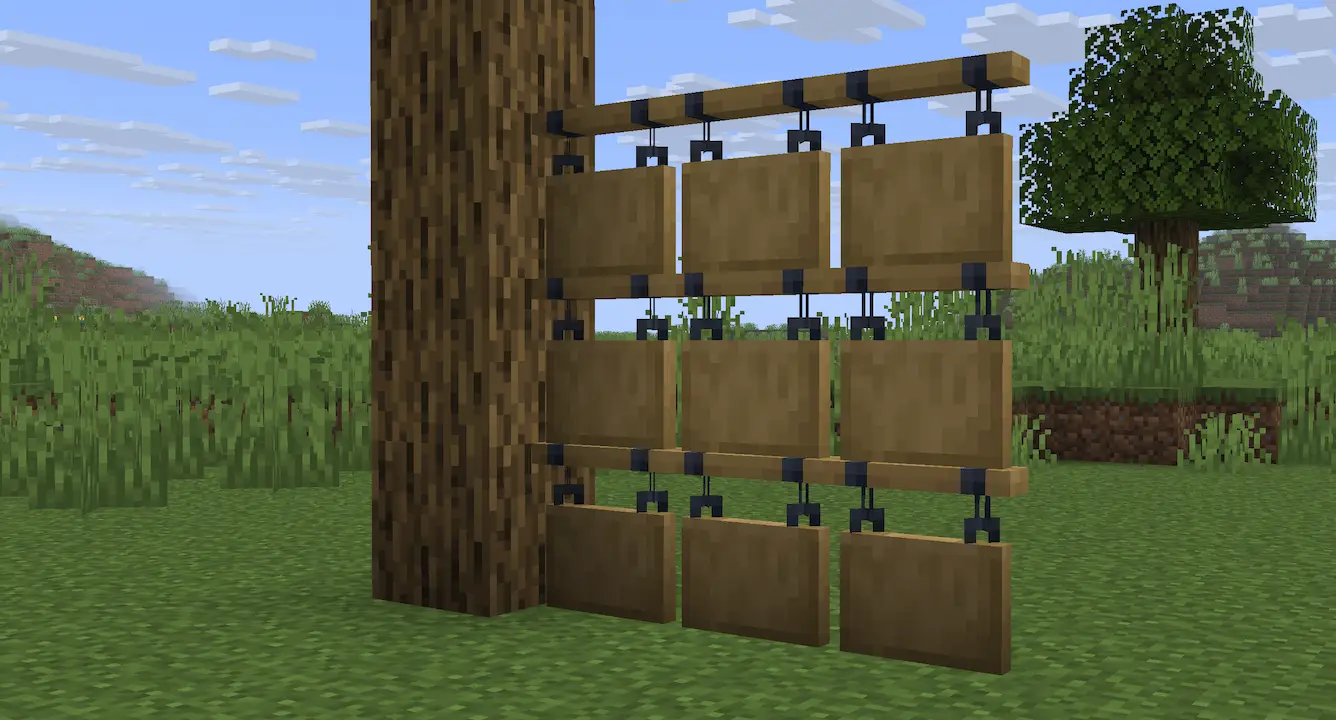 Hanging signs with pack enabled