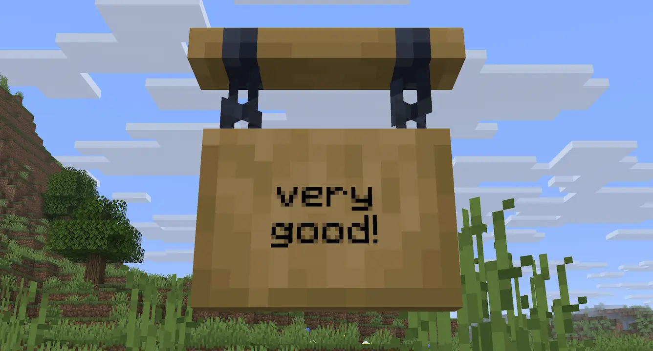 Translucent text on a sign with pack enabled